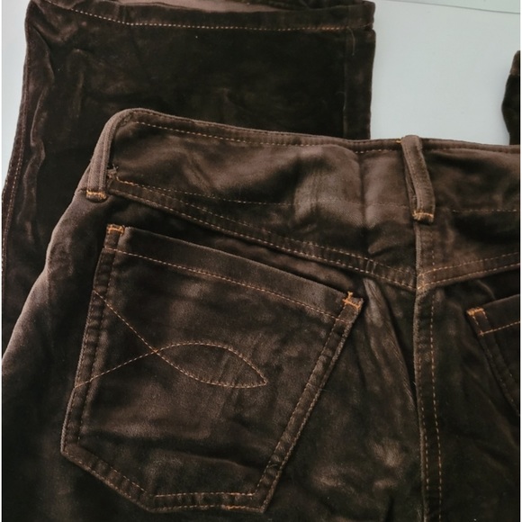 BCBG MAXAZRIA Mid-Rise Boyfriend Dark Brown Corduroy Pants Size 8 - Picture 7 of 7